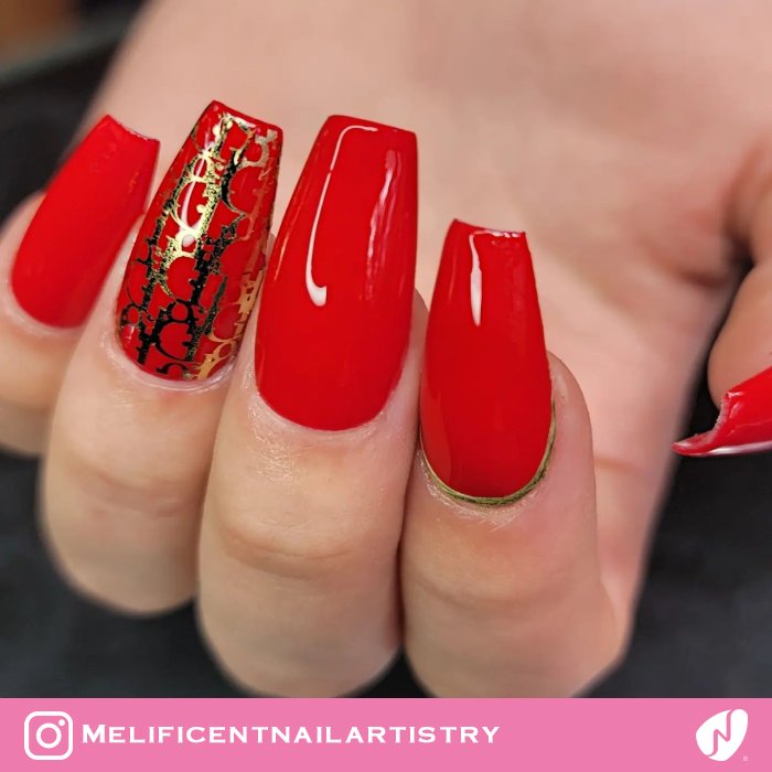 Red Dior Nails